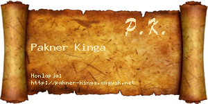 Pakner Kinga névjegykártya